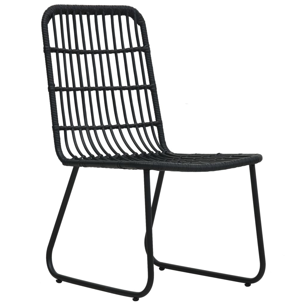 Set mobilier de exterior, 7 piese, negru, poliratan și sticlă - Lando