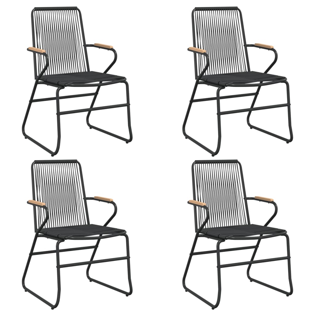 Set mobilier de grădină, 5 piese, negru, ratan PVC - Lando