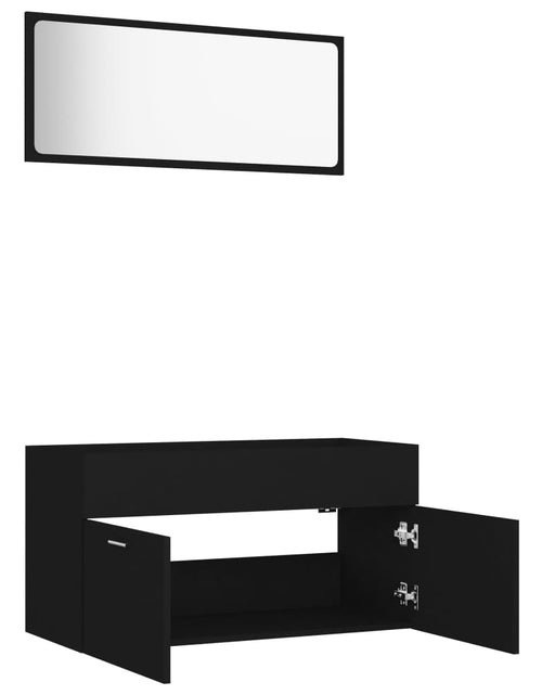 Încărcați imaginea în vizualizatorul Galerie, Set mobilier de baie, 2 buc., negru, PAL - Lando
