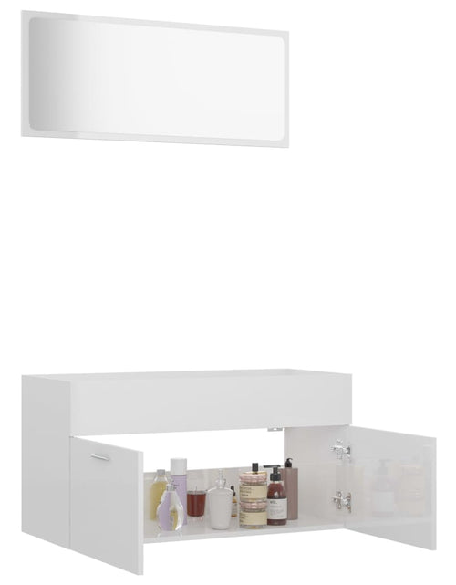 Încărcați imaginea în vizualizatorul Galerie, Set mobilier de baie, 2 piese, alb extralucios, PAL - Lando
