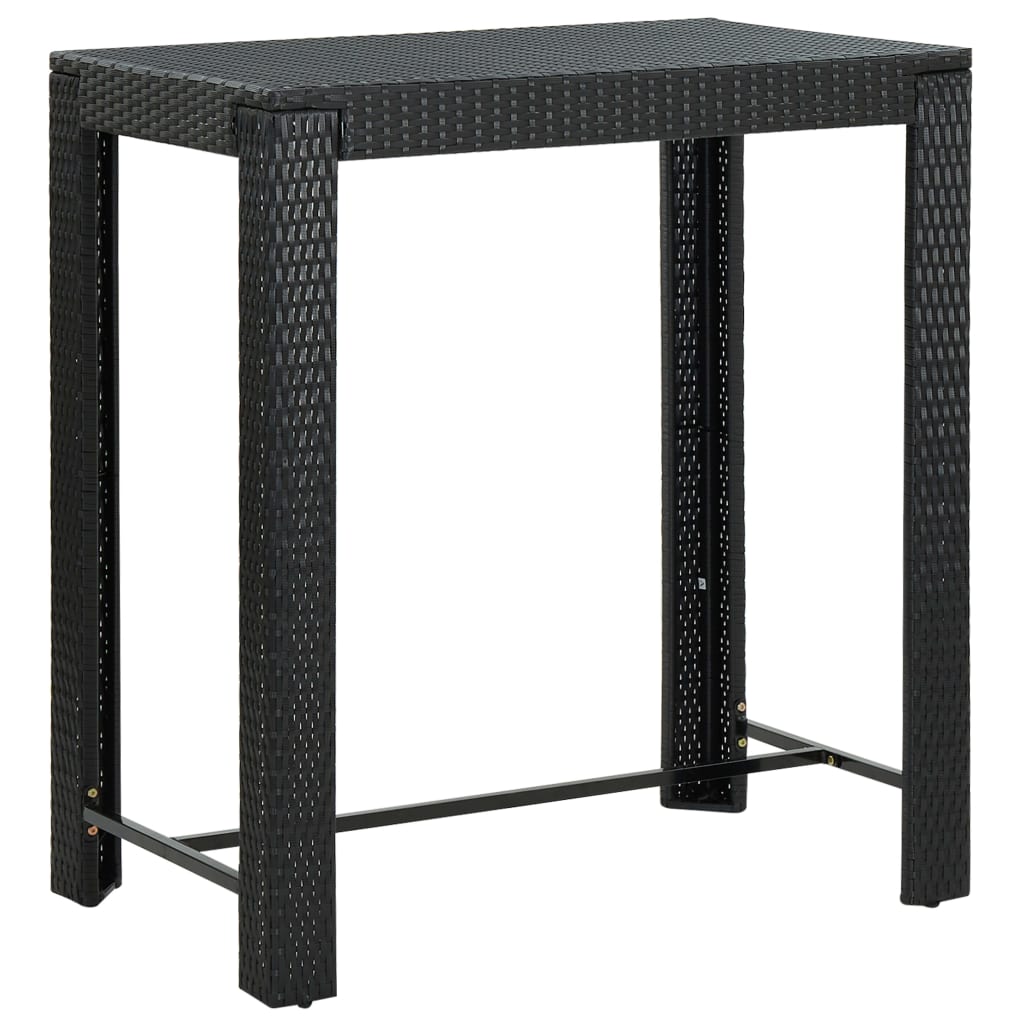 Set mobilier bar de exterior cu perne 5 piese, negru, poliratan - Lando