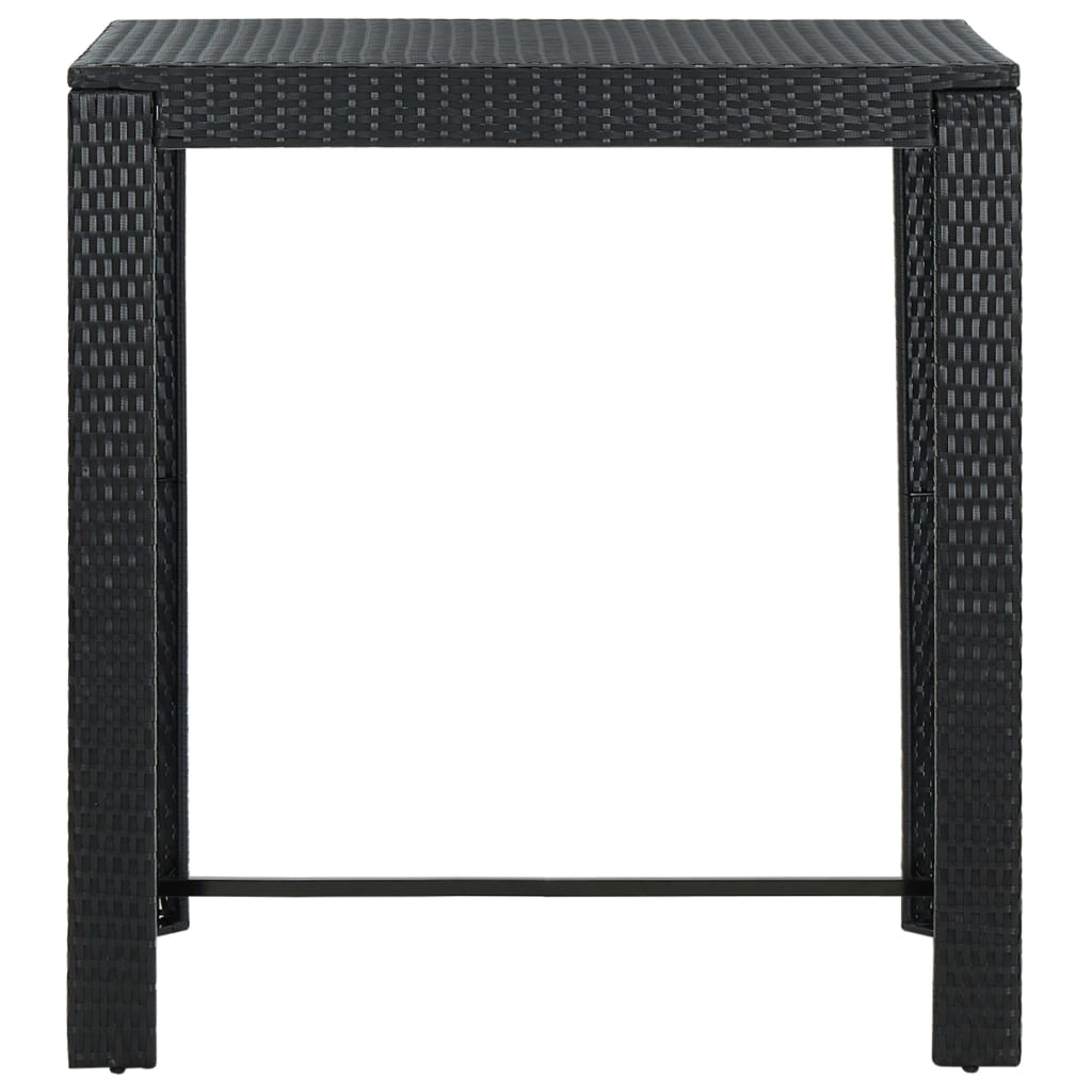 Set mobilier bar de exterior cu perne 5 piese, negru, poliratan - Lando