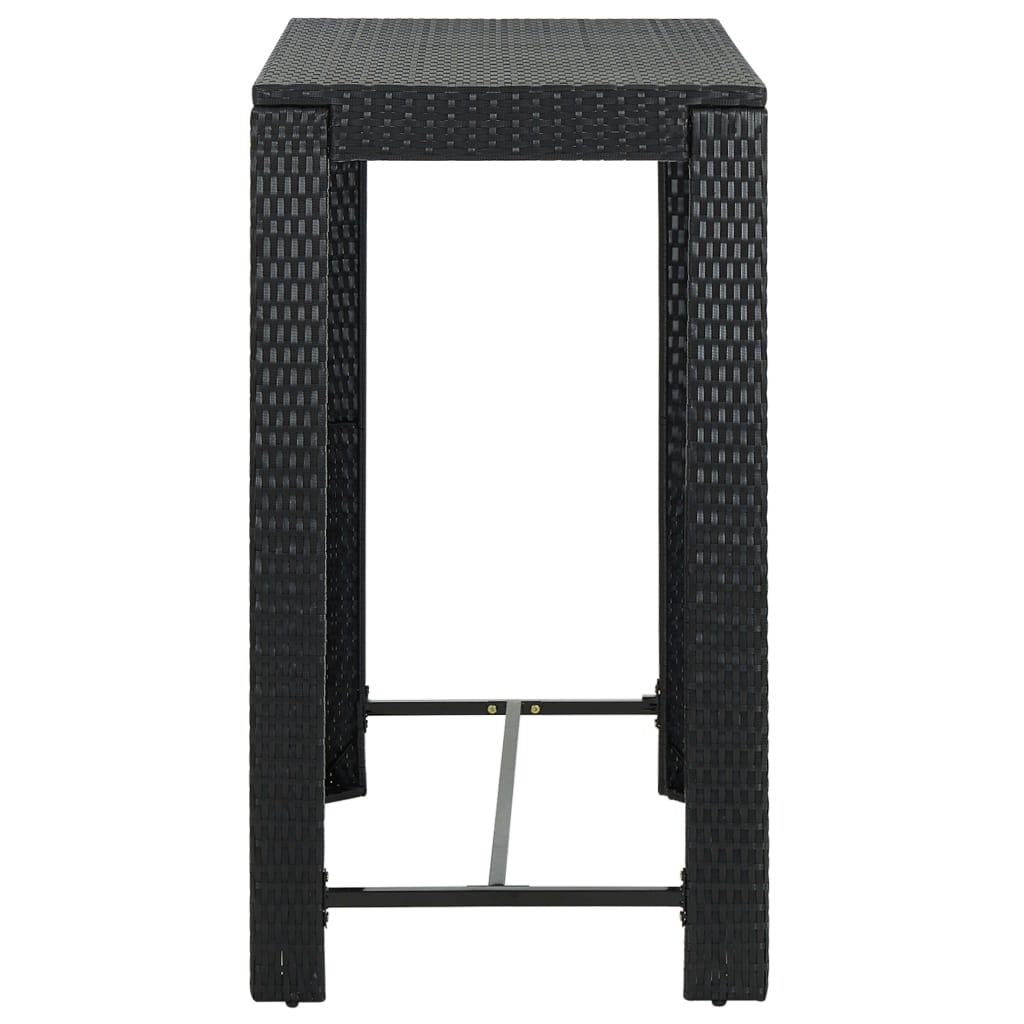 Set mobilier bar de exterior cu perne 5 piese, negru, poliratan - Lando