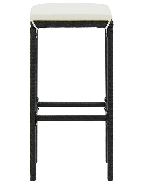 Загрузите изображение в средство просмотра галереи, Set mobilier bar de grădină cu perne, 3 piese, negru, poliratan - Lando
