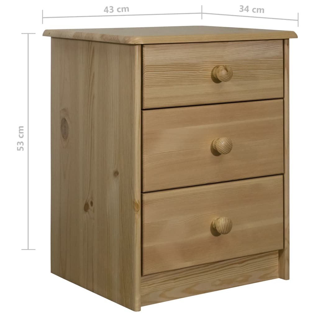 Comodă cu sertare, 43x34x53 cm, lemn masiv de pin - Lando