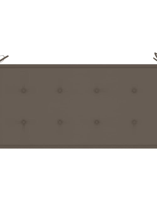 Загрузите изображение в средство просмотра галереи, Bancă de grădină, cu pernă gri taupe, 112 cm, lemn masiv de tec - Lando
