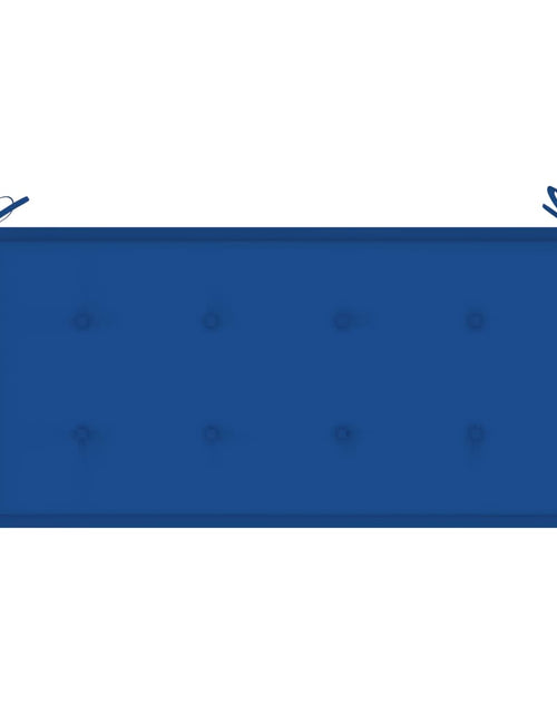 Загрузите изображение в средство просмотра галереи, Bancă grădină, pernă albastru regal, 112 cm, lemn masiv tec - Lando
