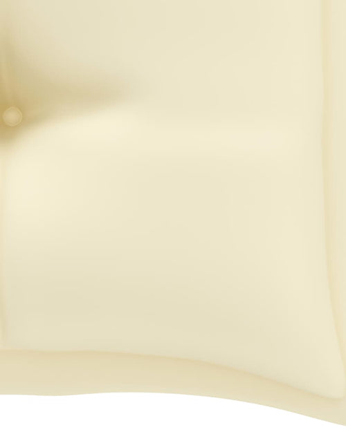Încărcați imaginea în vizualizatorul Galerie, Bancă de grădină, cu pernă alb crem, 112 cm, lemn masiv de tec - Lando
