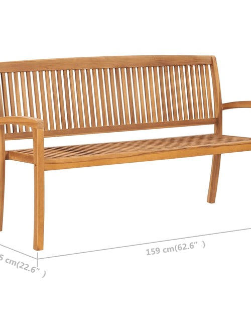 Загрузите изображение в средство просмотра галереи, Bancă de grădină stivuibilă cu pernă, 159 cm, lemn masiv tec - Lando
