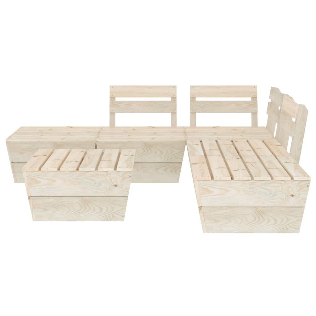 Set mobilier palet pentru grădină 6 piese lemn de molid tratat - Lando
