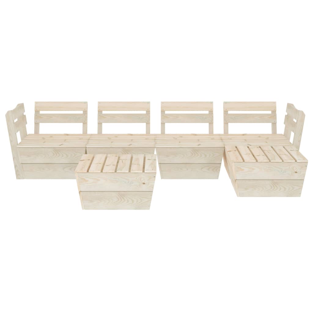 Set mobilier grădină din paleți, 6 piese, lemn de molid tratat - Lando