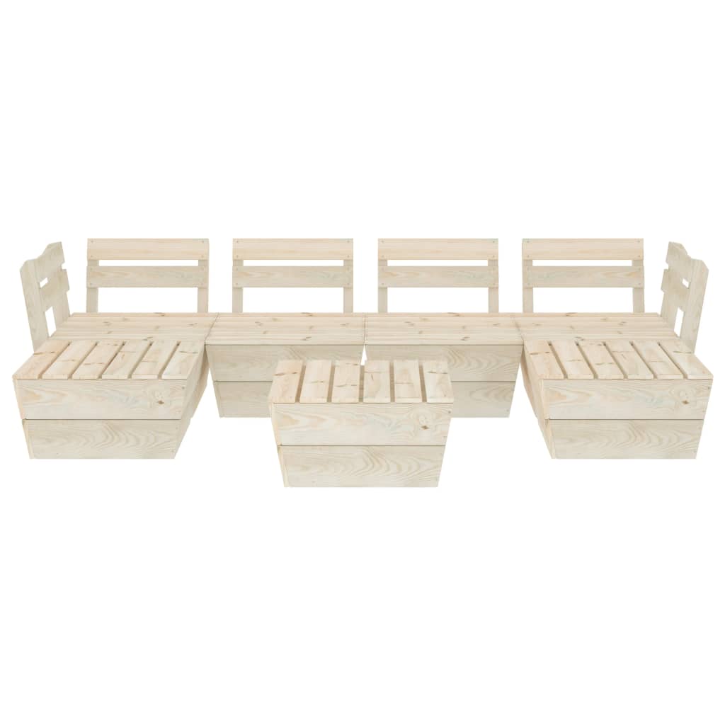 Set mobilier grădină din paleți, 7 piese, lemn de molid tratat - Lando
