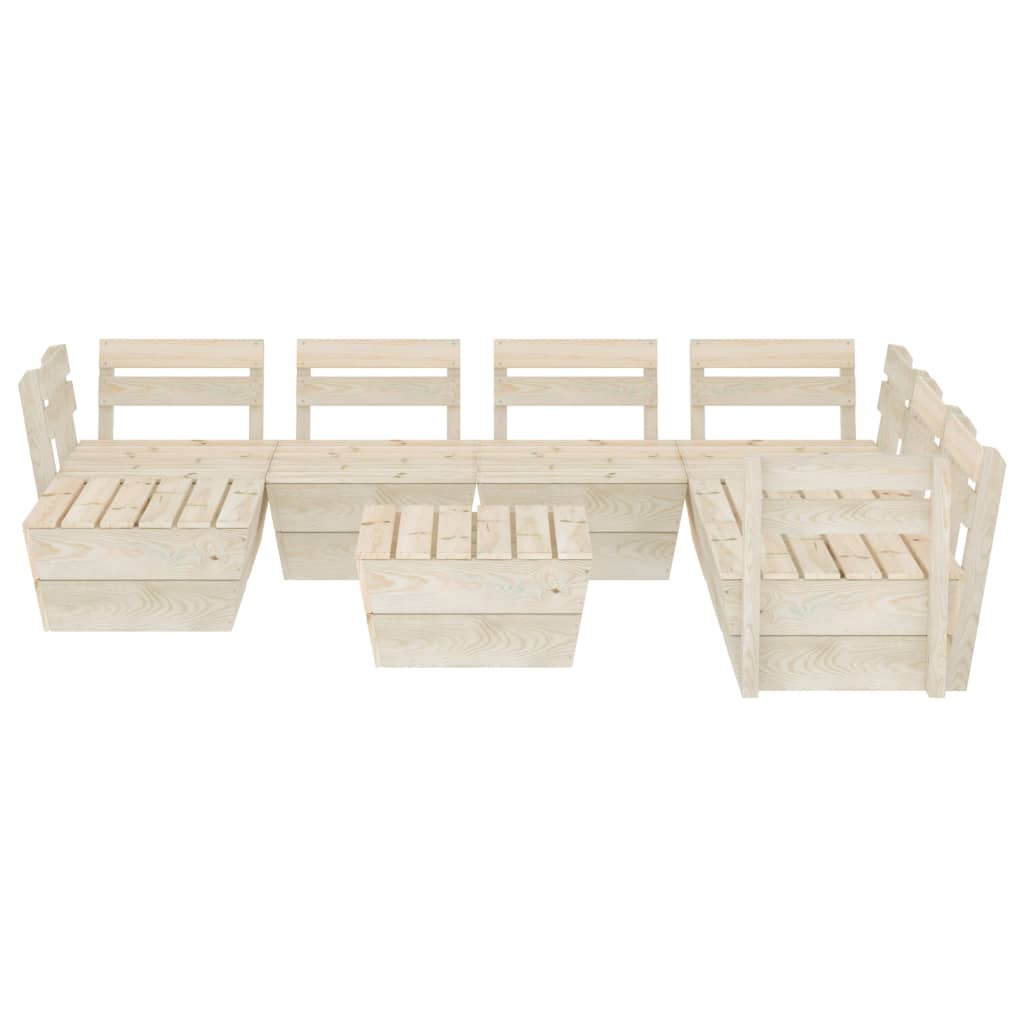 Set mobilier de grădină din palet 8 piese lemn de molid tratat - Lando
