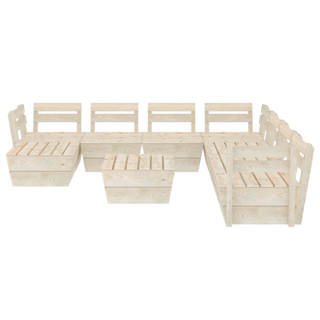 Set mobilier de grădină, 9 piese, lemn de molid tratat - Lando