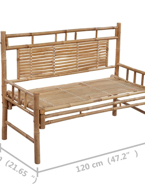 Загрузите изображение в средство просмотра галереи, Bancă de grădină cu pernă, 120 cm, bambus - Lando
