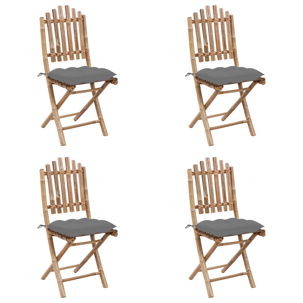 Set mobilier de exterior pliabil, cu perne, 5 piese, bambus - Lando