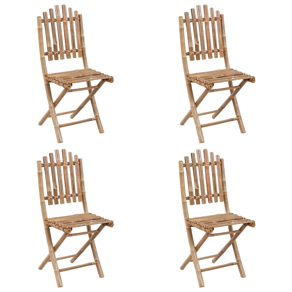 Set mobilier de exterior pliabil, cu perne, 5 piese, bambus - Lando