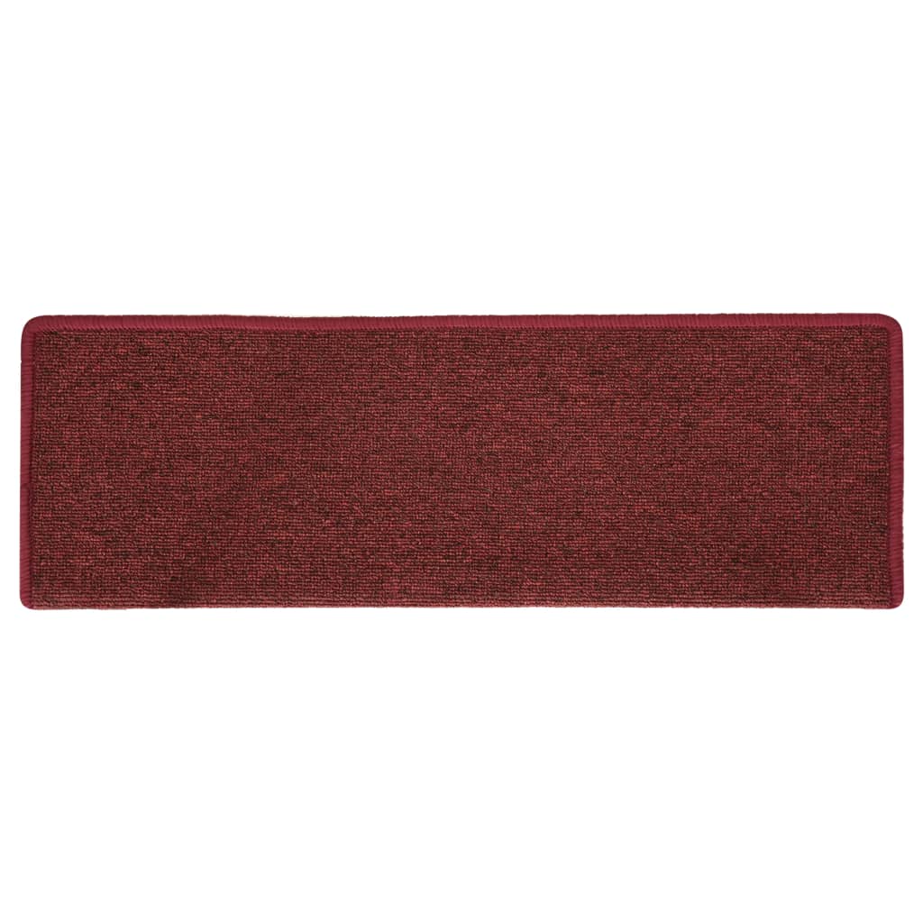 Covorașe de trepte de scară, 15 buc., roșu mat, 65x21x4 cm - Lando