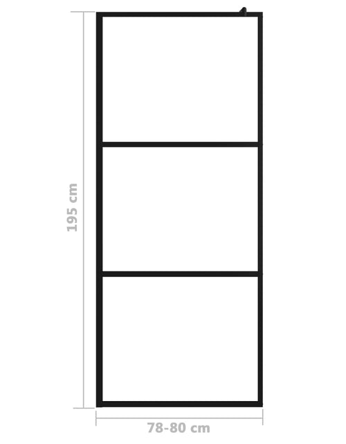 Încărcați imaginea în vizualizatorul Galerie, Paravan duș walk-in, negru, 80x195 cm, sticlă ESG transparentă Lando - Lando

