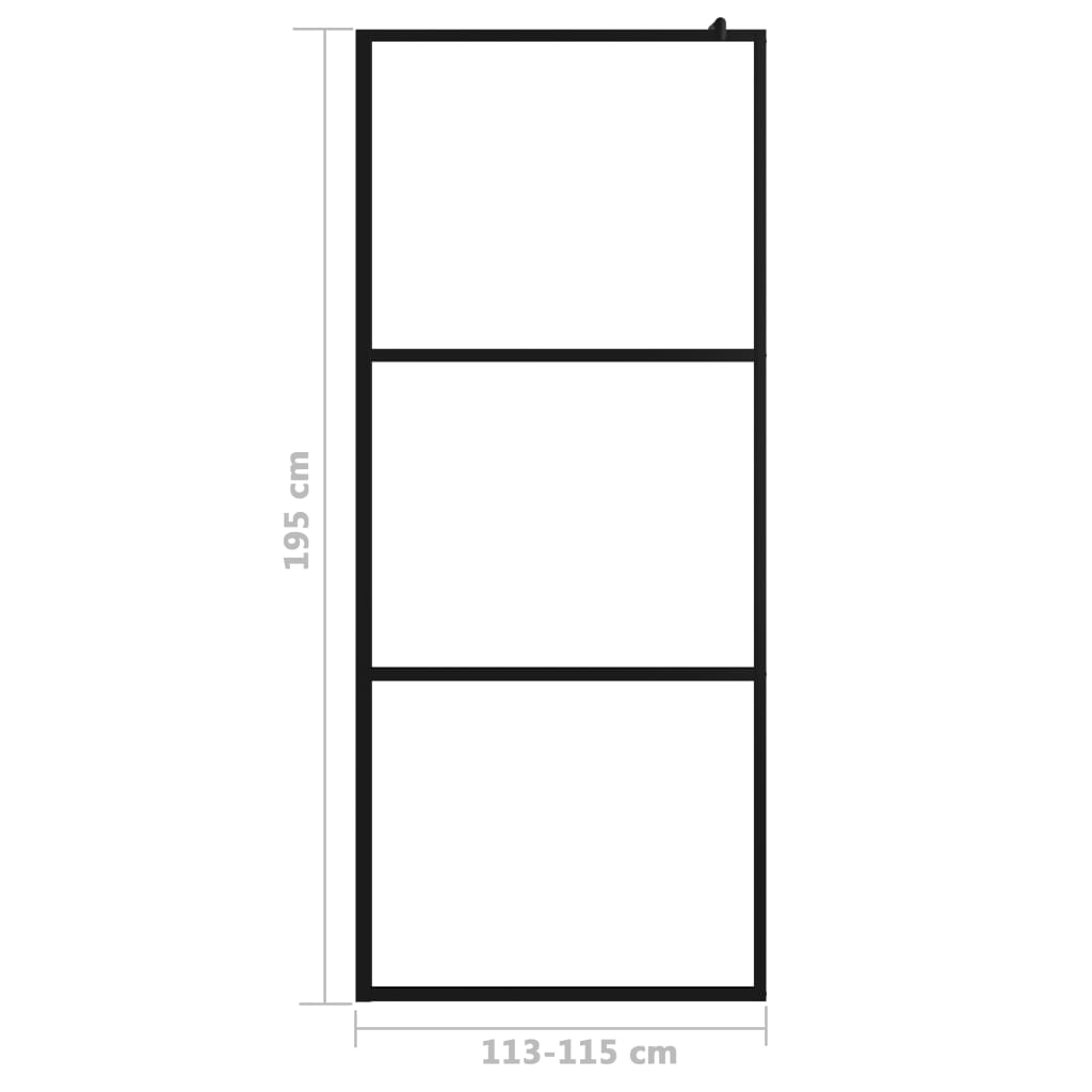 Paravan de duș walk-in negru 115x195 cm sticlă ESG transparentă Lando - Lando