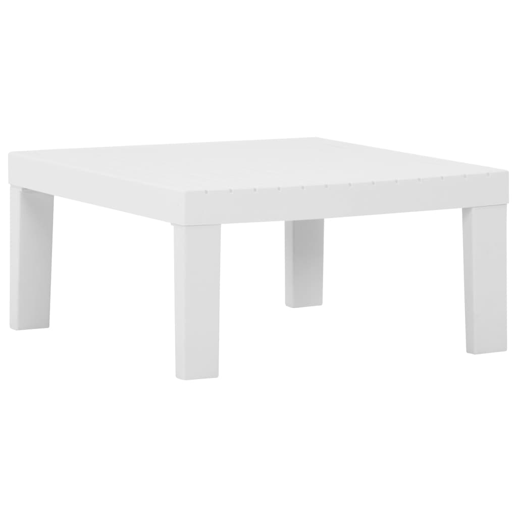 Set mobilier de grădină cu perne, 4 piese, alb, plastic - Lando