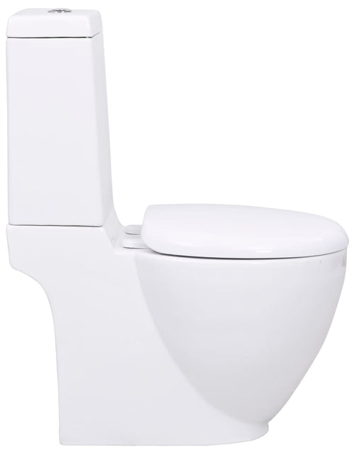 Загрузите изображение в средство просмотра галереи, Vas WC toaletă de baie, alb, ceramică, rotund, flux inferior - Lando
