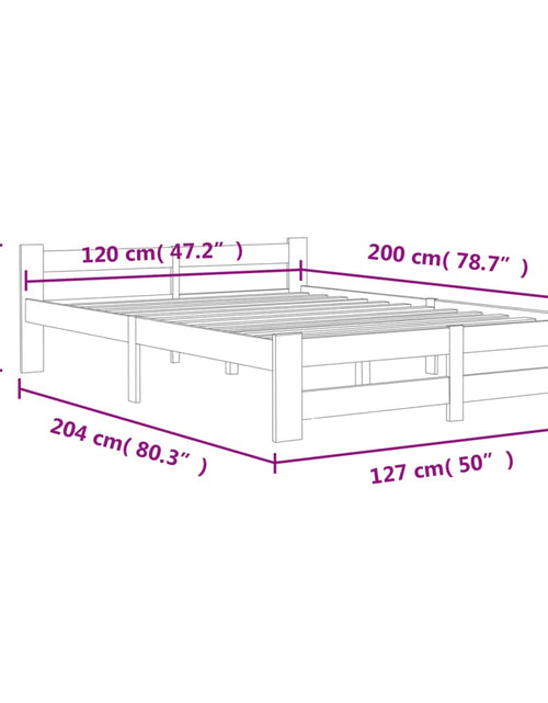 Загрузите изображение в средство просмотра галереи, Cadru de pat, 120 x 200 cm, lemn masiv de pin - Lando

