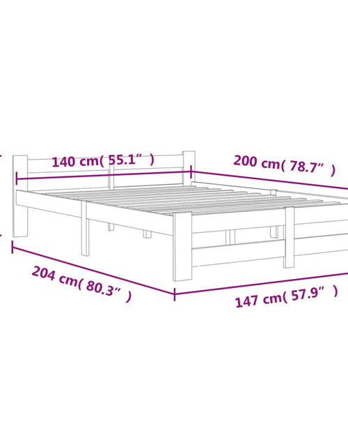 Загрузите изображение в средство просмотра галереи, Cadru de pat, alb, 140 x 200 cm, lemn masiv de pin - Lando
