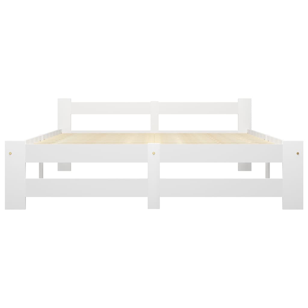 Cadru de pat, alb, 160 x 200 cm, lemn masiv de pin - Lando