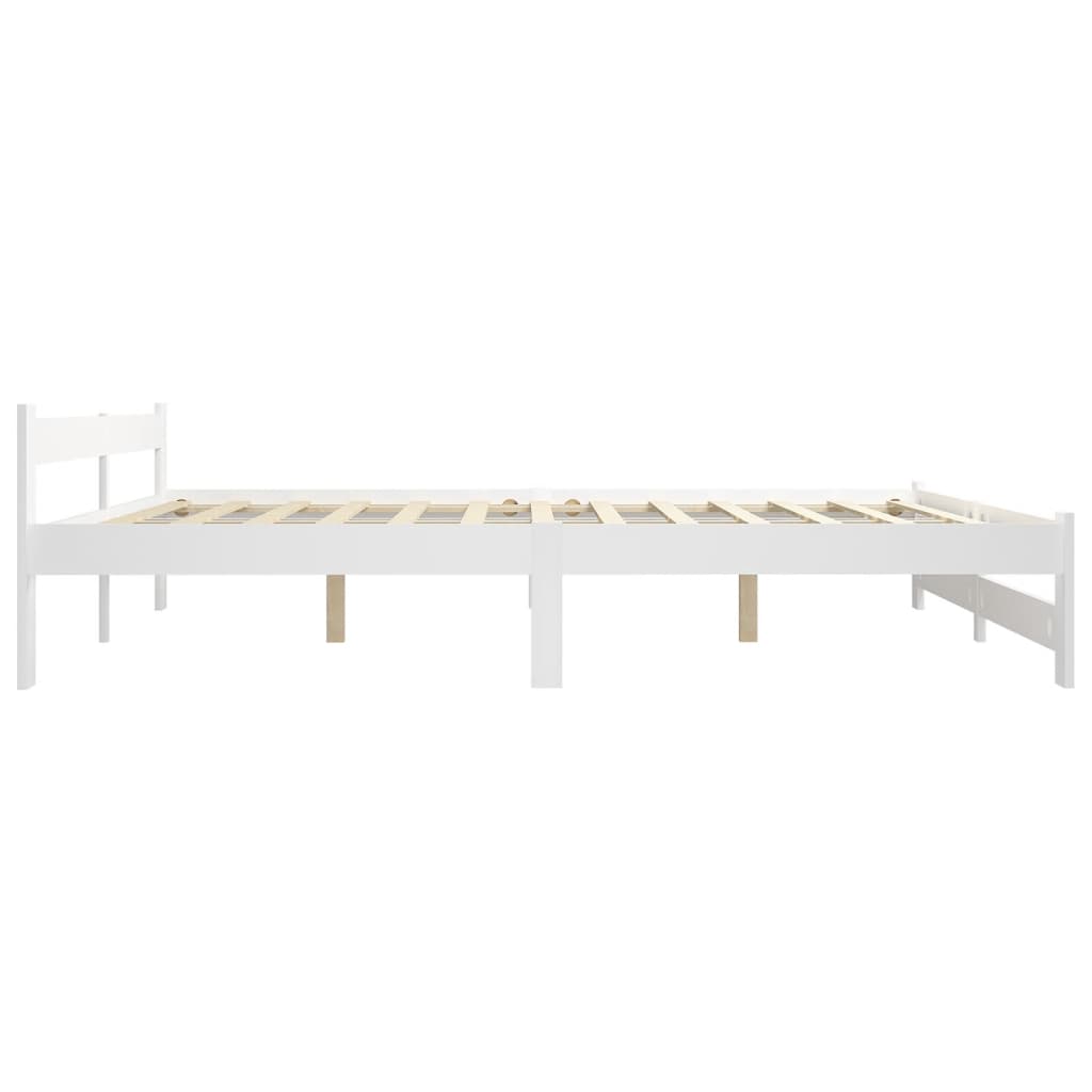 Cadru de pat, alb, 160 x 200 cm, lemn masiv de pin - Lando
