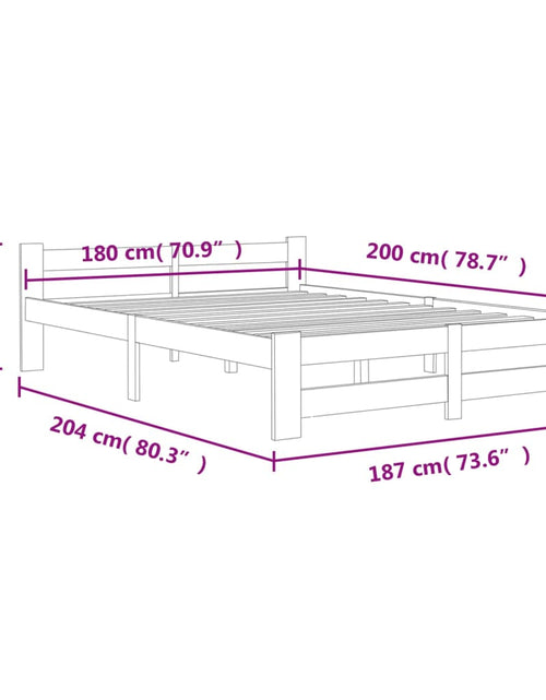 Загрузите изображение в средство просмотра галереи, Cadru de pat, alb, 180 x 200 cm, lemn masiv de pin - Lando
