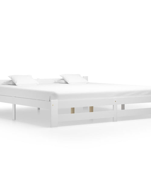 Încărcați imaginea în vizualizatorul Galerie, Cadru de pat, alb, 200 x 200 cm, lemn masiv de pin - Lando
