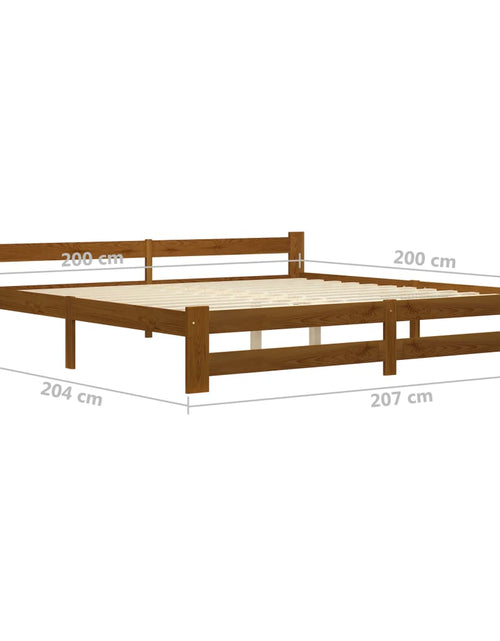 Încărcați imaginea în vizualizatorul Galerie, Cadru de pat, maro miere, 200x200 cm, lemn masiv de pin - Lando
