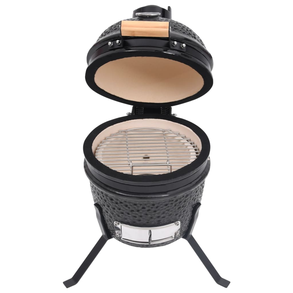 Grătar cu afumătoare 2-în-1 Kamado, negru, 56 cm, ceramică Lando - Lando