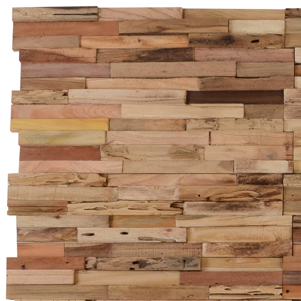 Panouri de placare pereți, 10 buc., 1,03 m², lemn tec reciclat - Lando