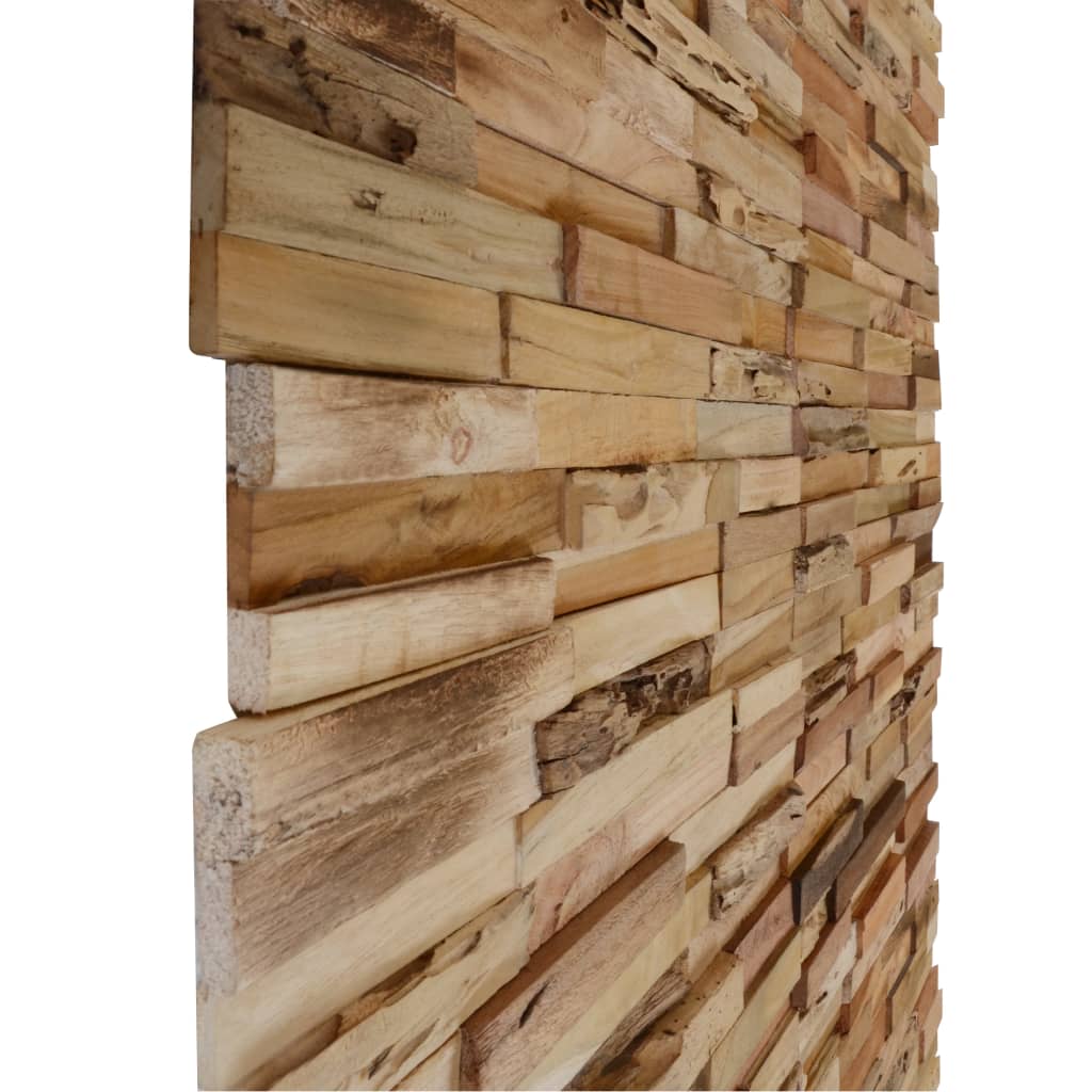 Panouri de placare pereți, 10 buc., 1,03 m², lemn tec reciclat - Lando