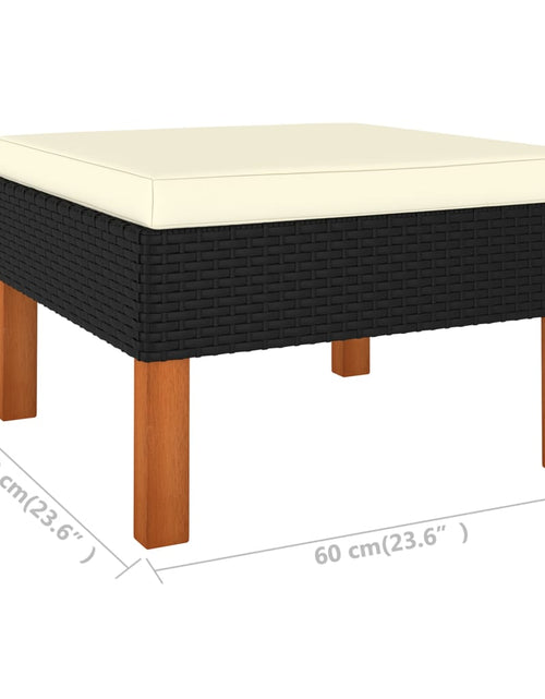 Загрузите изображение в средство просмотра галереи, Set mobilier de grădină cu perne, 5 piese, negru, poliratan - Lando
