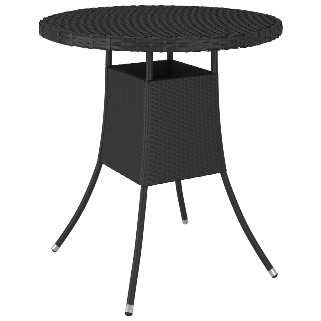 Set mobilier de grădină cu perne, 5 piese, negru, poliratan - Lando