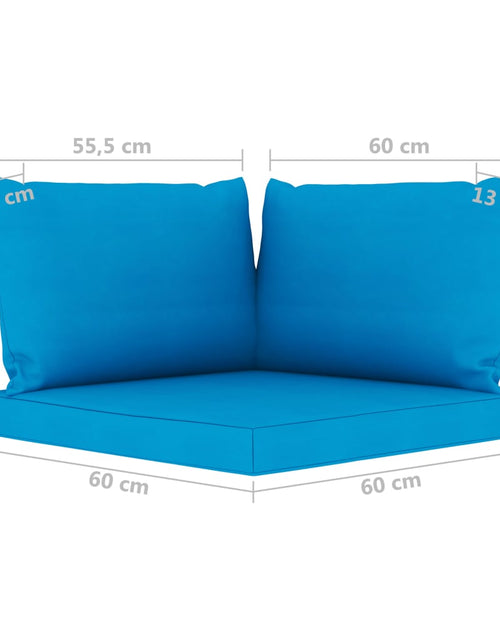 Încărcați imaginea în vizualizatorul Galerie, Canapea de grădină cu 4 locuri cu perne albastru deschis - Lando
