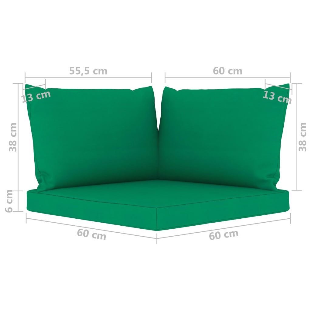 Canapea de grădină cu 4 locuri cu perne verzi - Lando