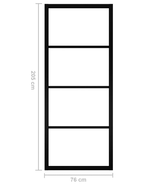 Încărcați imaginea în vizualizatorul Galerie, Ușă glisantă, negru, 76x205 cm, aluminiu și sticlă ESG Lando - Lando
