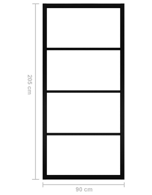 Загрузите изображение в средство просмотра галереи, Ușă glisantă, negru, 90x205 cm, aluminiu și sticlă ESG Lando - Lando
