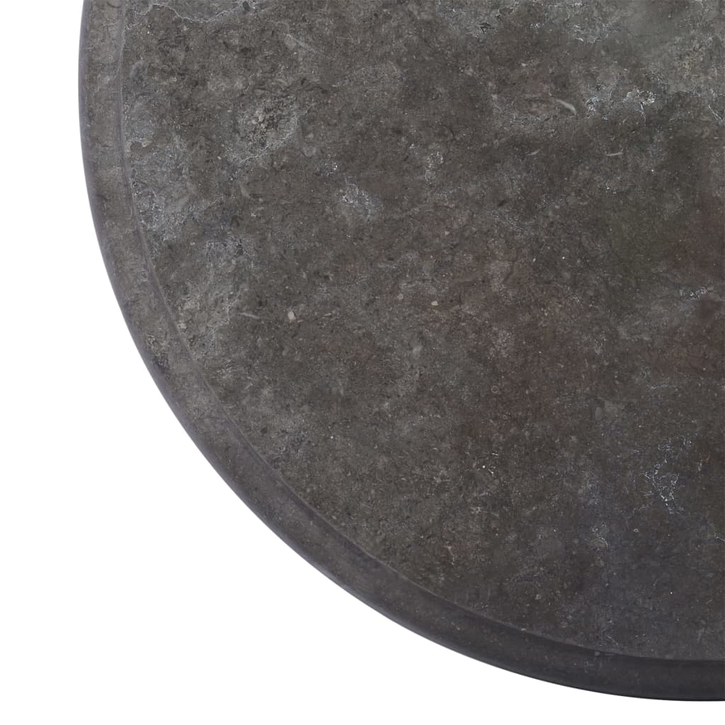 Blat de masă, negru, Ø40x2,5 cm, marmură - Lando
