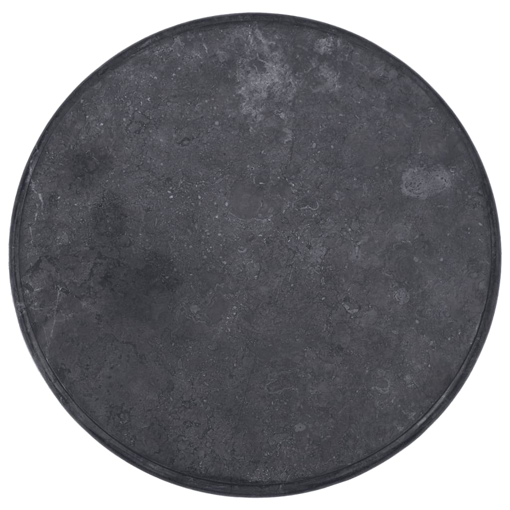 Blat de masă, negru, Ø60x2,5 cm, marmură - Lando