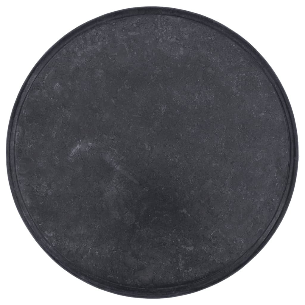 Blat de masă, negru, Ø60x2,5 cm, marmură - Lando