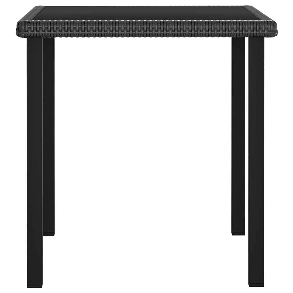 Set de masă și scaune de exterior, 3 piese, negru, poliratan - Lando