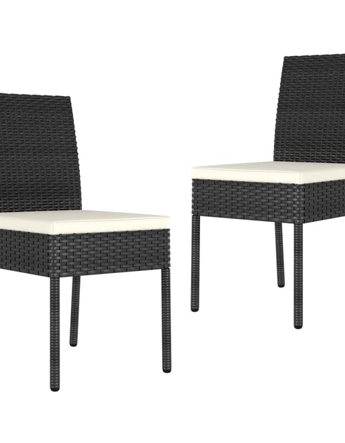 Încărcați imaginea în vizualizatorul Galerie, Set de masă și scaune de exterior, 3 piese, negru, poliratan - Lando
