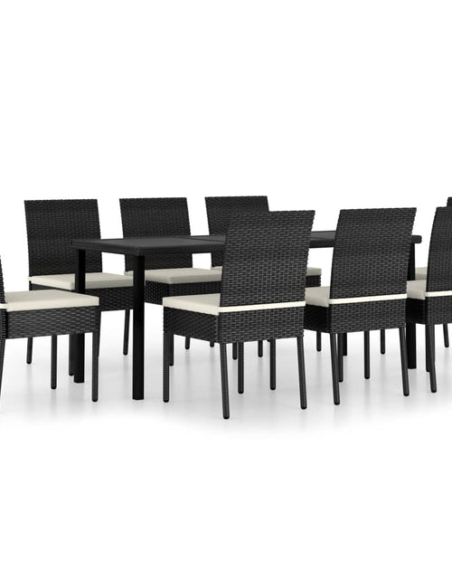Încărcați imaginea în vizualizatorul Galerie, Set de mobilier de grădină, 9 piese, negru, poliratan - Lando
