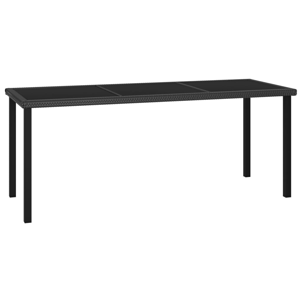 Set de mobilier de grădină, 9 piese, negru, poliratan - Lando