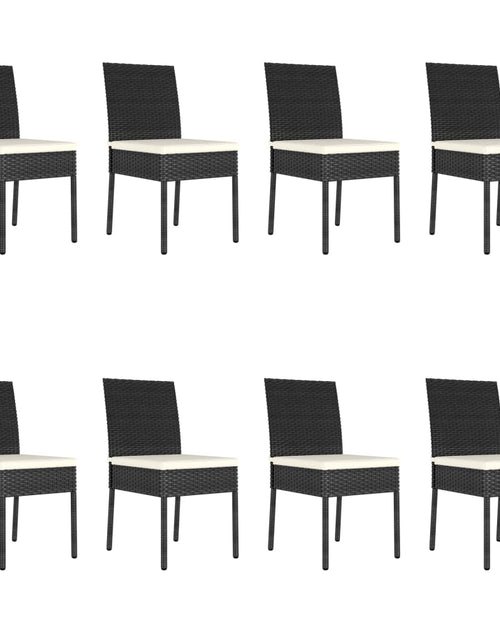 Încărcați imaginea în vizualizatorul Galerie, Set de mobilier de grădină, 9 piese, negru, poliratan - Lando
